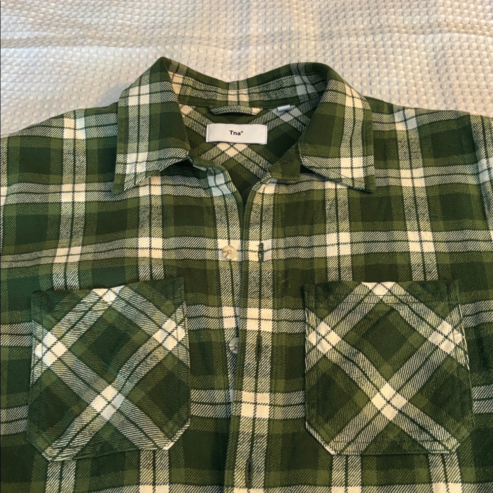 Aritzia TNA oversized plaid shirt